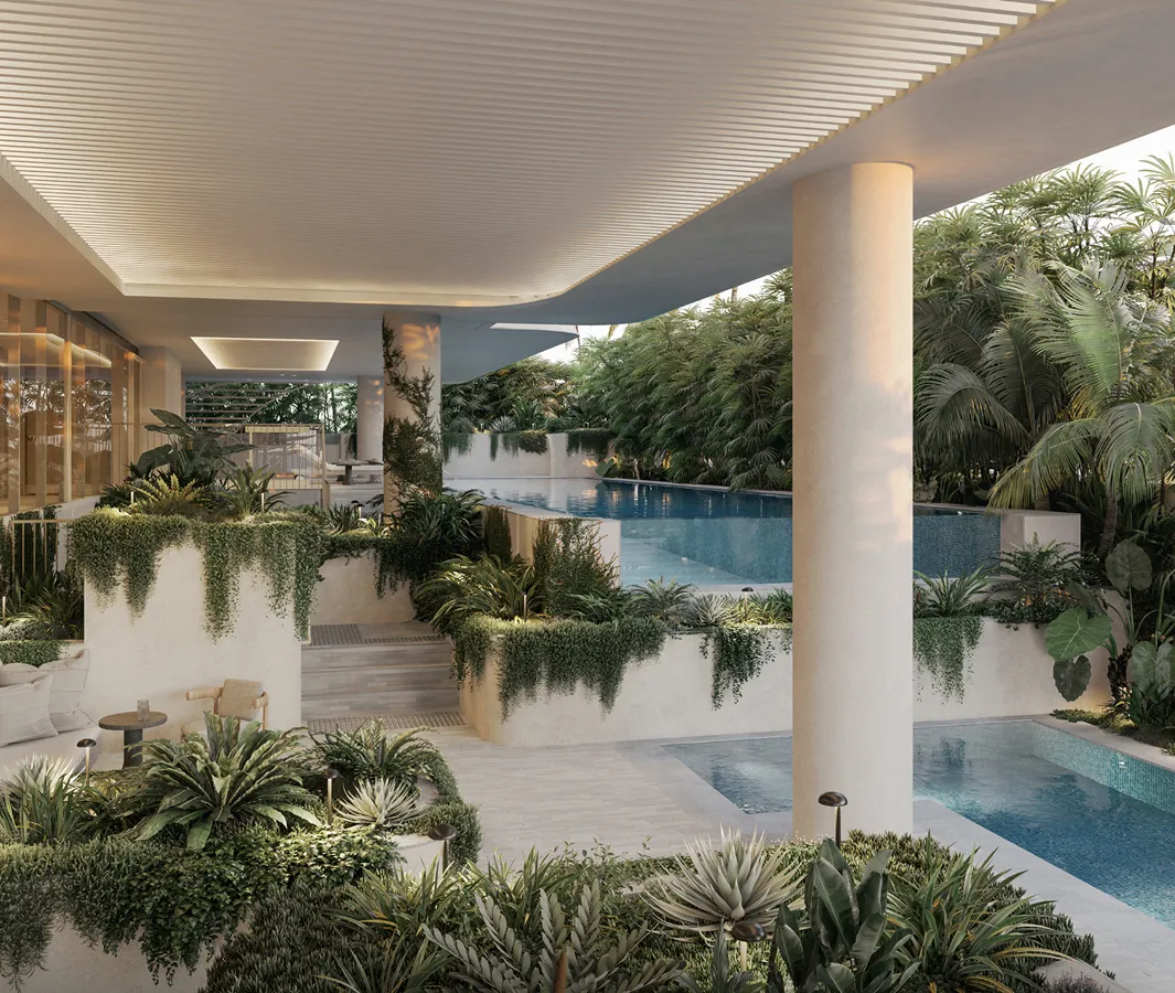 Burly Residences amenity wo Ocean-View Pools	& Day Beds